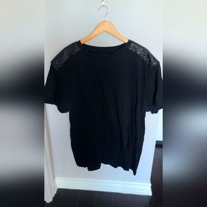 Black Akademiks Shirt with Black Shoulder Trim